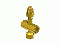 Brass Manifold Coupler Tees - 4 way CGA Valve Outlets, Nut & Nipple Inlet C-4580CV